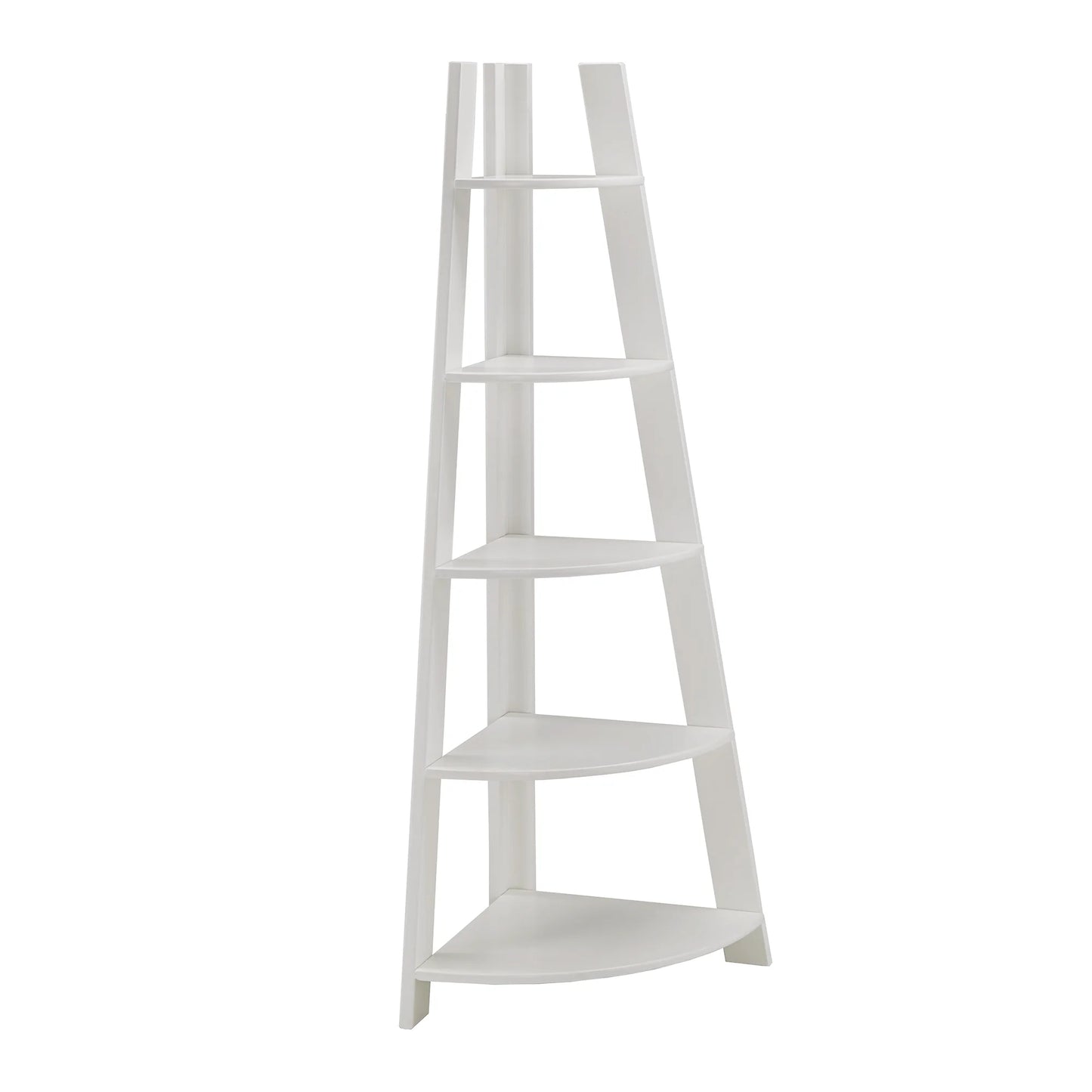 Solvig Corner Ladder 5 Shelf Bookcase, White