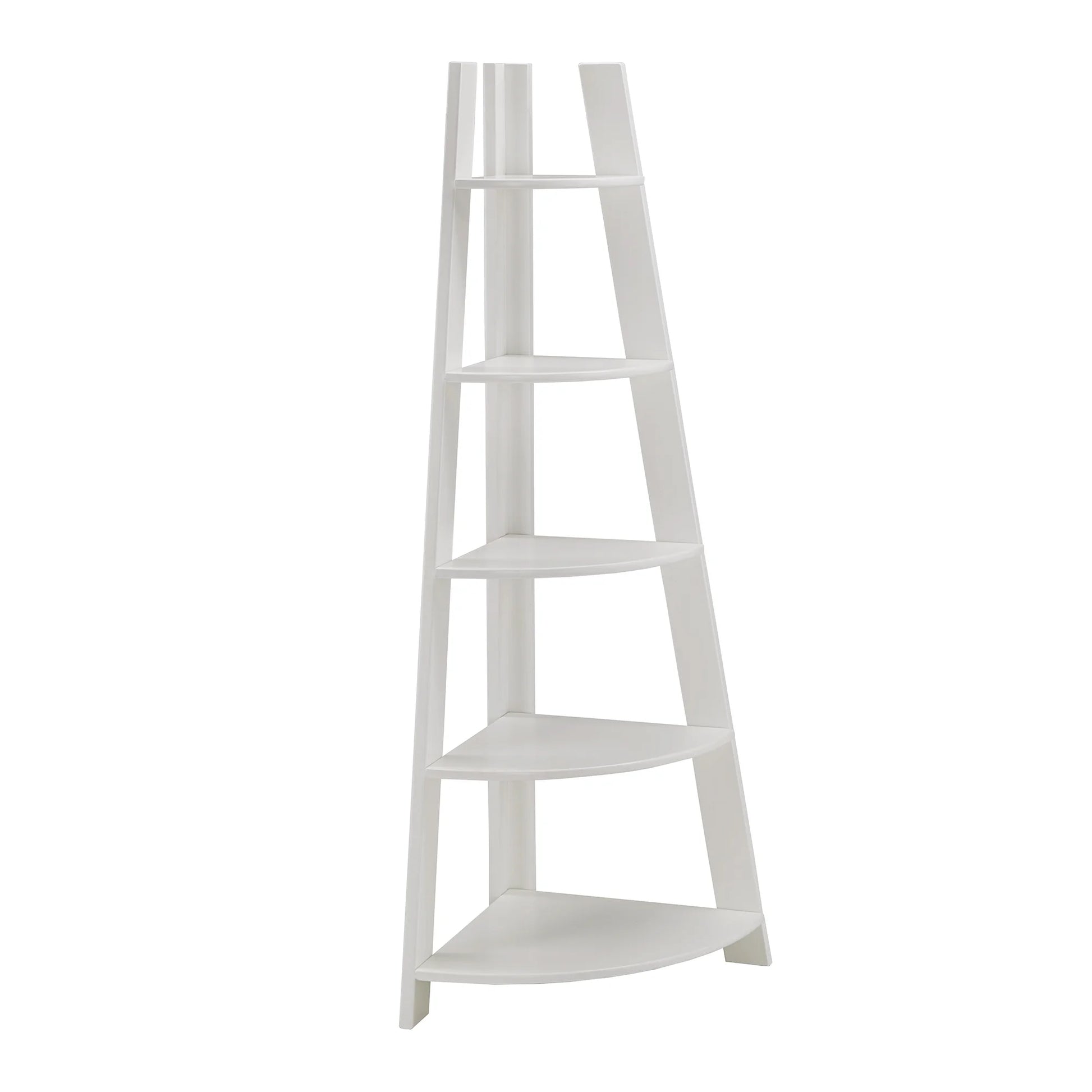Solvig Corner Ladder 5 Shelf Bookcase, White