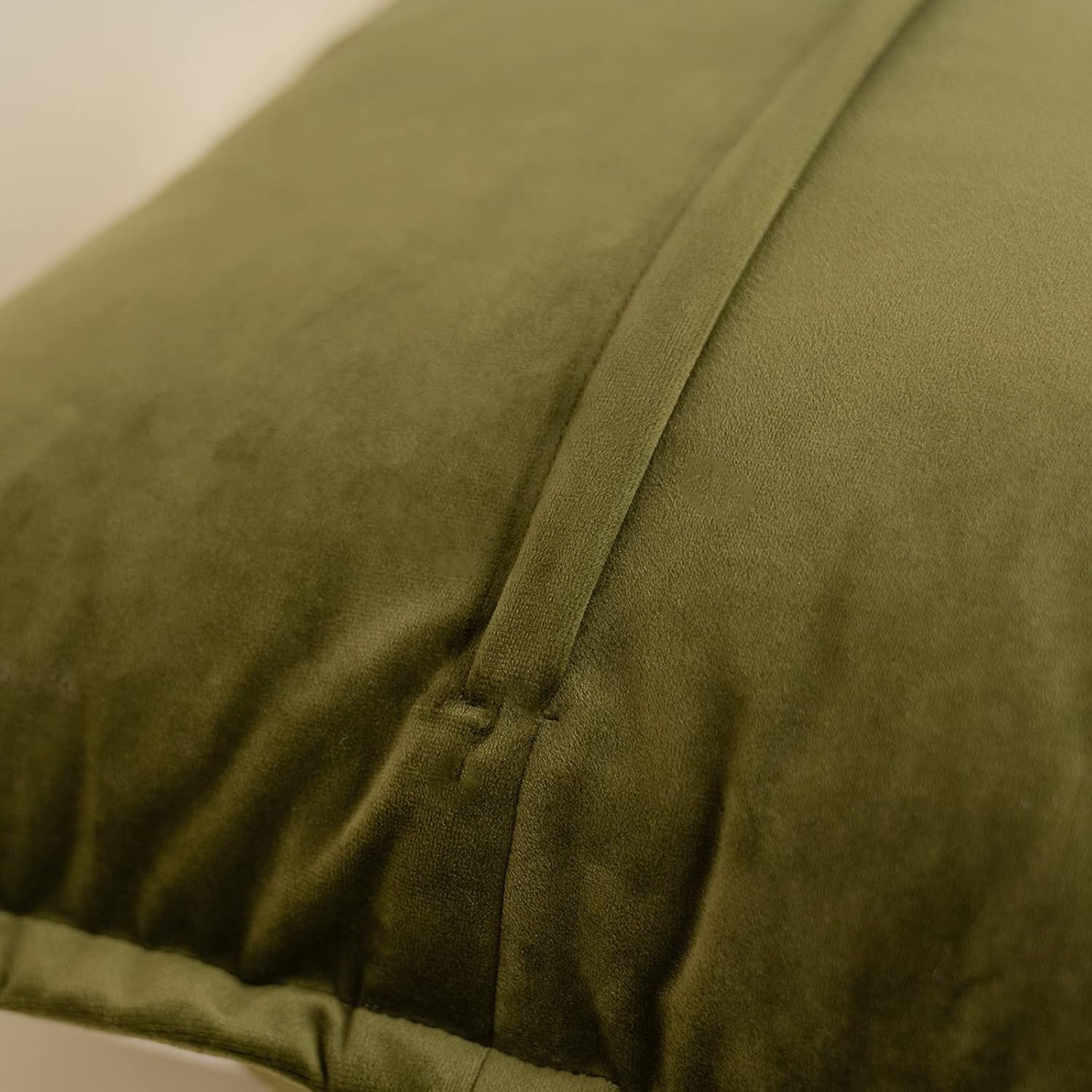 Green Decorative Velvet Throw Pillow Cover with Cloth Texture Patchwork Cushion Case Modern 18X18 Inch Pillowcase for Sofa Couch Bedroom Living Room Home Decor
