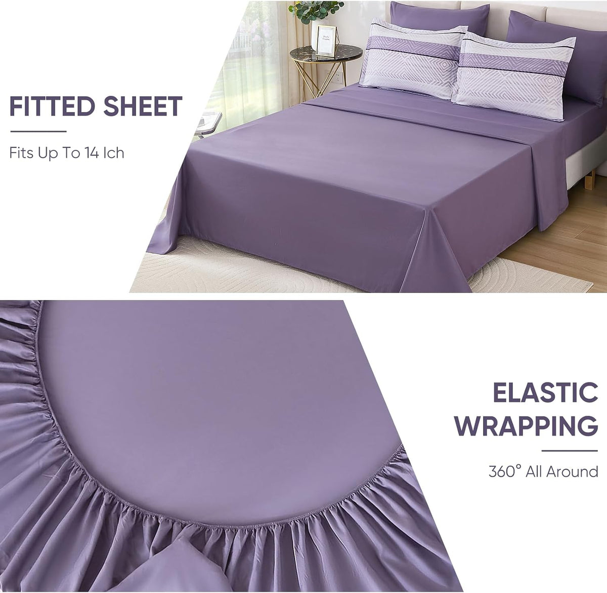 Purple Comforter Set Queen Size 7 Piece Bed in a Bag