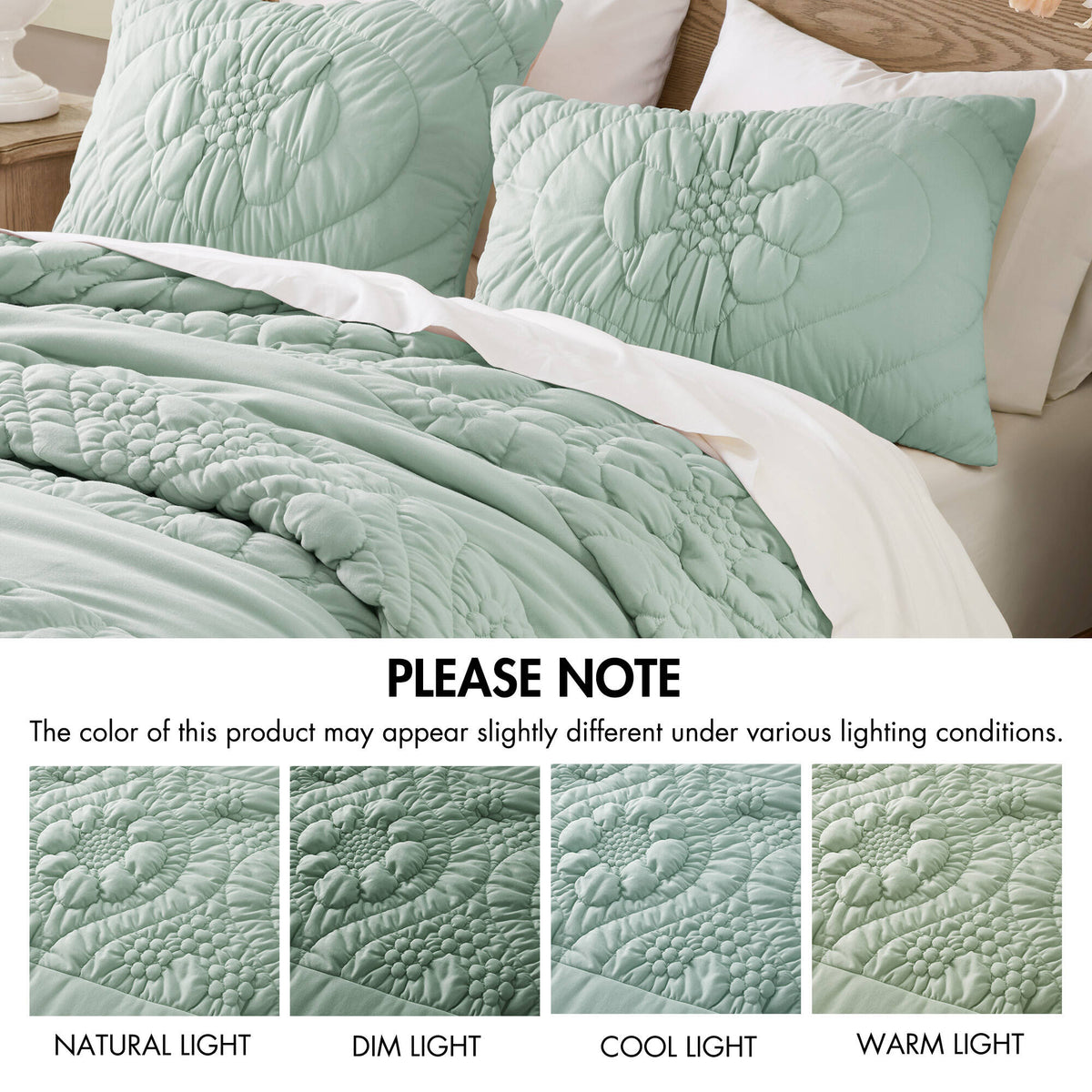 Green Floral King Comforter Set