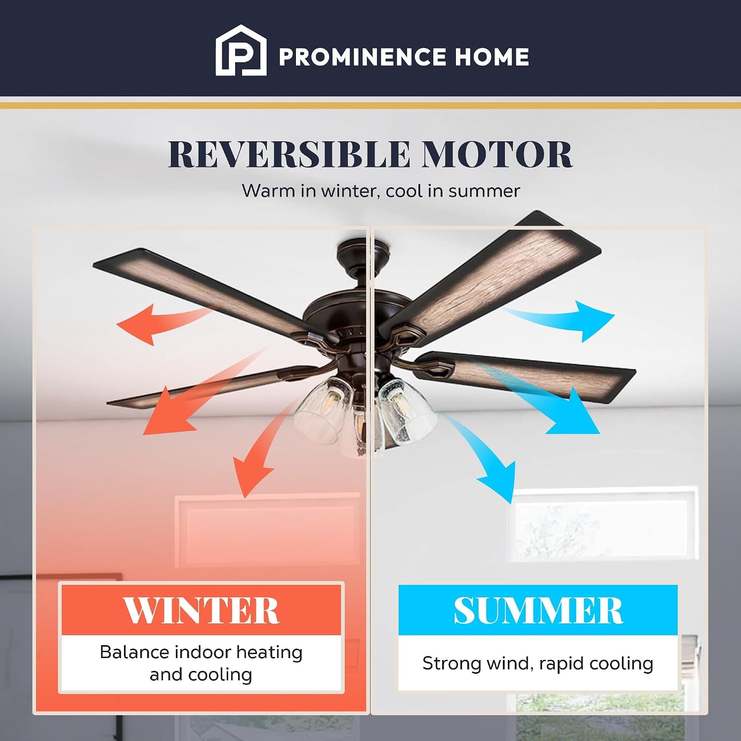 Glenmont, 52 Inch Farmhouse LED Ceiling Fan with Light, Pull Chain, Three Mounting Options, Dual Finish Blades, Reversible Motor - 40278-01 (Oil-Rubbed Bronze)