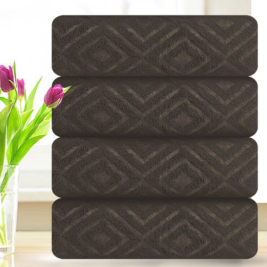 4 Pack Oversized Bath Towel Set Dark Coffee 600 GSM Ultra Soft Extra Large Bath Sheet Towels 35"X70" Bathroom Towels Hotel Luxurious Towels