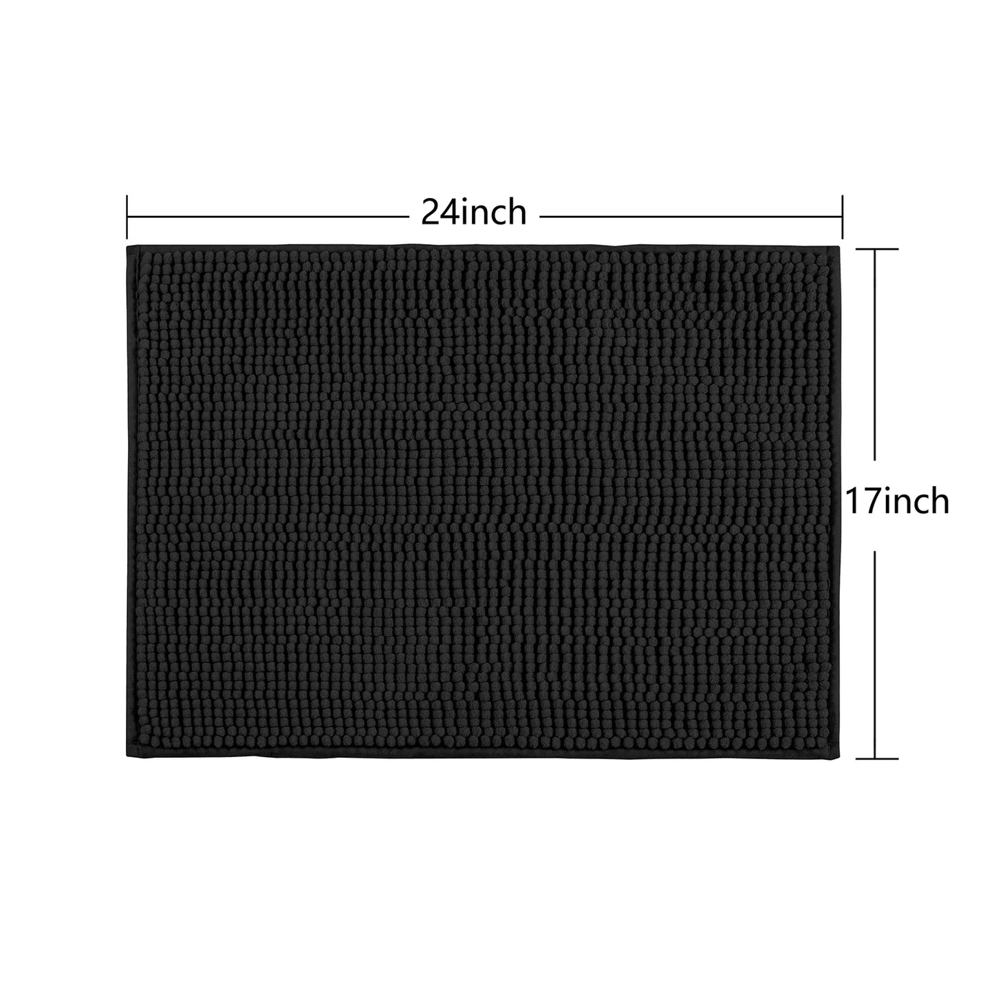 17-Piece Ikat Damask Print Polyester/Ceramic Shower Curtain & Bathroom Accessory Set, Black