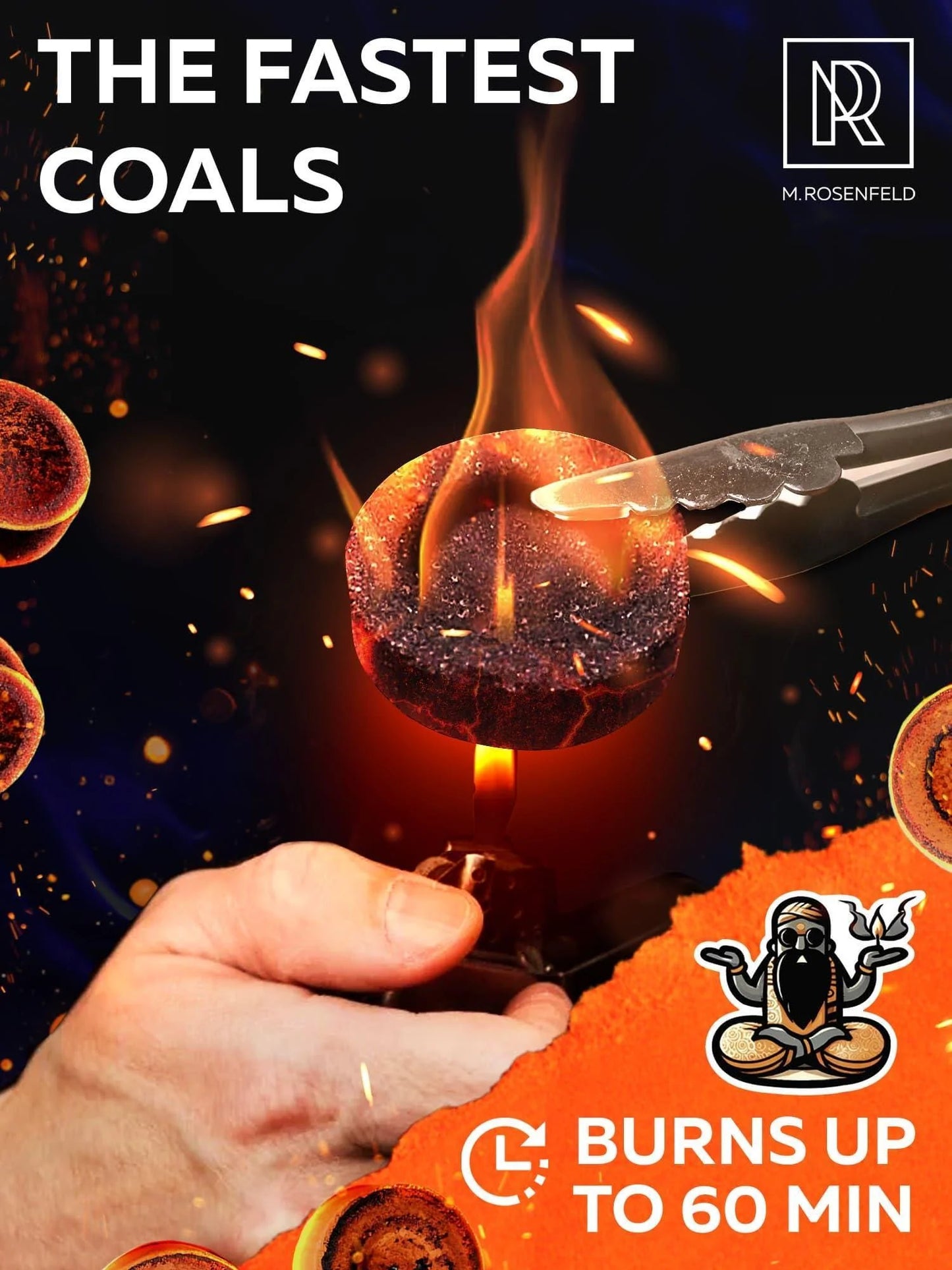 200 Pcs Charcoal Tablets for Incense – Quick Light Charcoal Tablets (20 Roll)