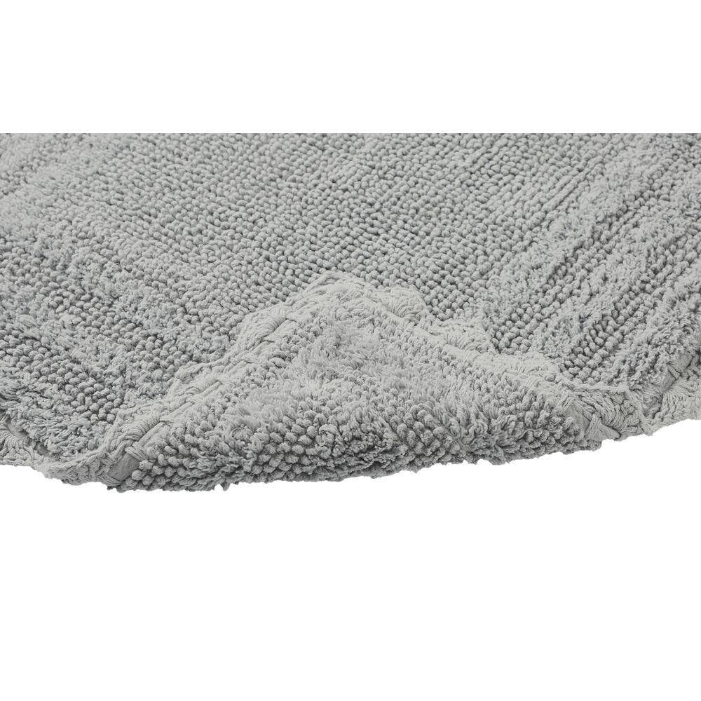 Lilly Crochet Collection 17 In. X 24 In. Gray 100% Cotton Rectangle Bath Rug