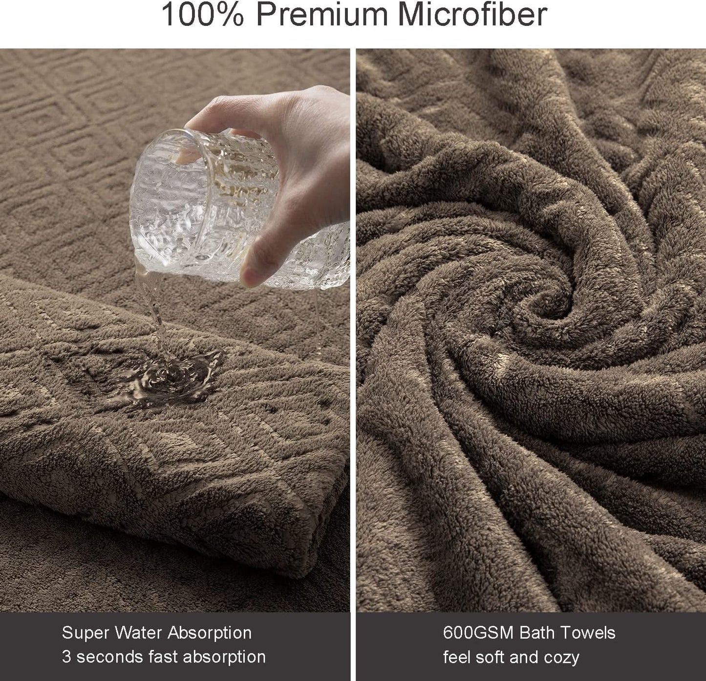 4 Pack Oversized Bath Towel Set Dark Coffee 600 GSM Ultra Soft Extra Large Bath Sheet Towels 35"X70" Bathroom Towels Hotel Luxurious Towels