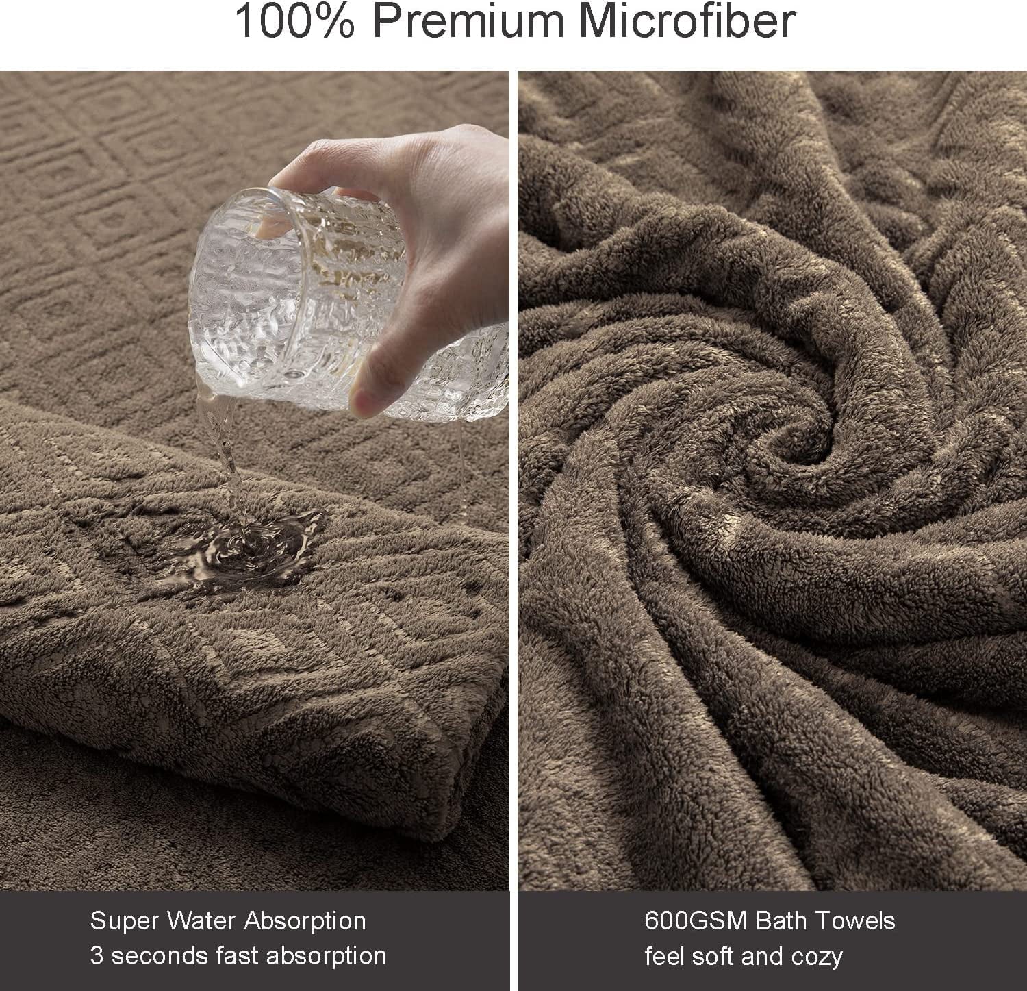 4 Pack Oversized Bath Towel Set Dark Coffee 600 GSM Ultra Soft Extra Large Bath Sheet Towels 35"X70" Bathroom Towels Hotel Luxurious Towels