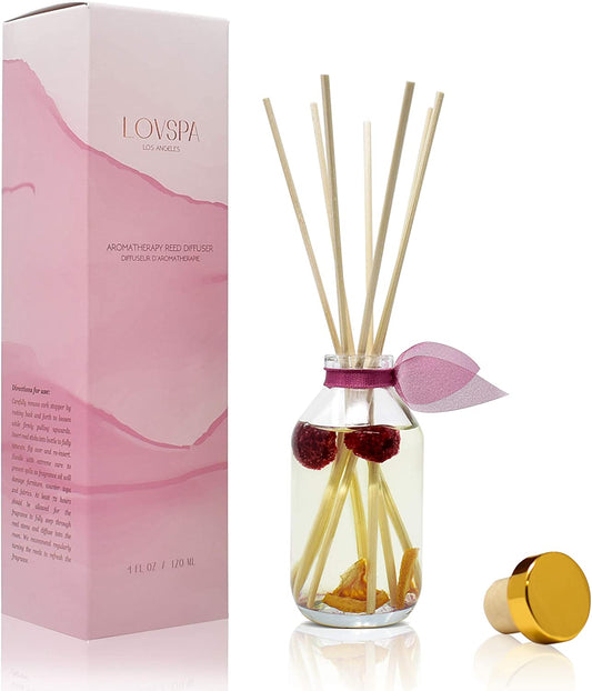 Reed Diffuser Set, Hawaiian Breeze Scented Oil Diffuser with Sticks, Home Fragrance Accessories for Bathroom Shelf Decor, Aroma Diffusers for Home or Office Desk, USA Made