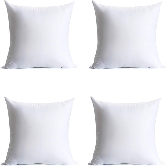 16 X 16 Inches Pillow Inserts, Set of 4 Hypoallergenic Brushed Microfiber Liner down Alternative Filled Square Cushion Throw Pillow