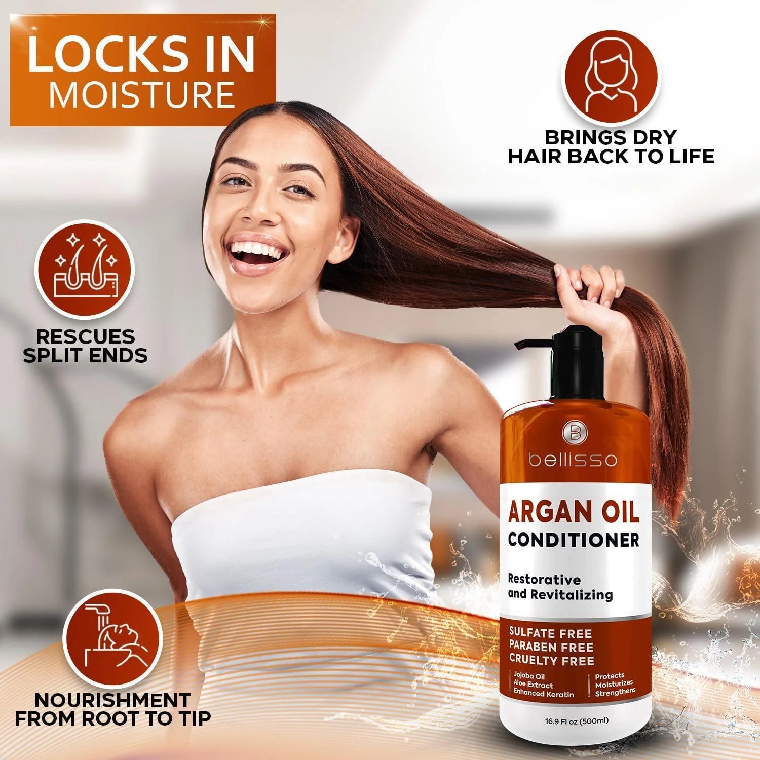 Argan Oil Conditioner Sulfate Free with No Parabens Moroccan Botanicals For
