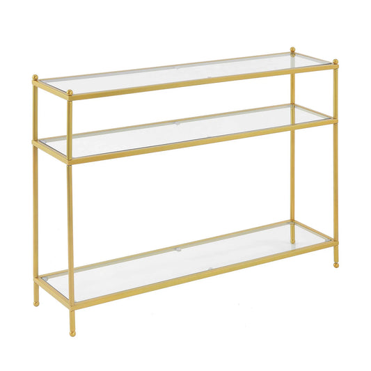 Contemporary Gold Metal Royal Crest Console Table
