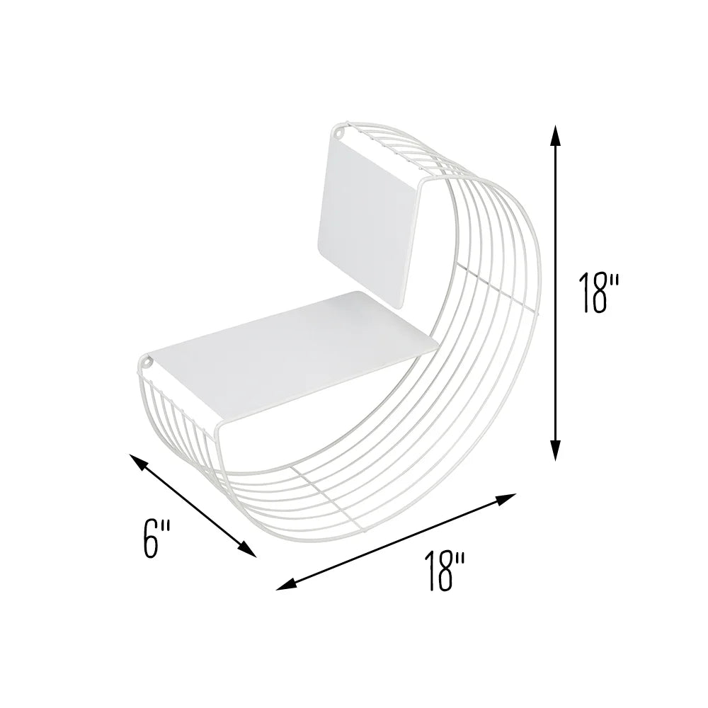 17.7" W X 17.7" H Steel Floating Circular Accent Shelf, White