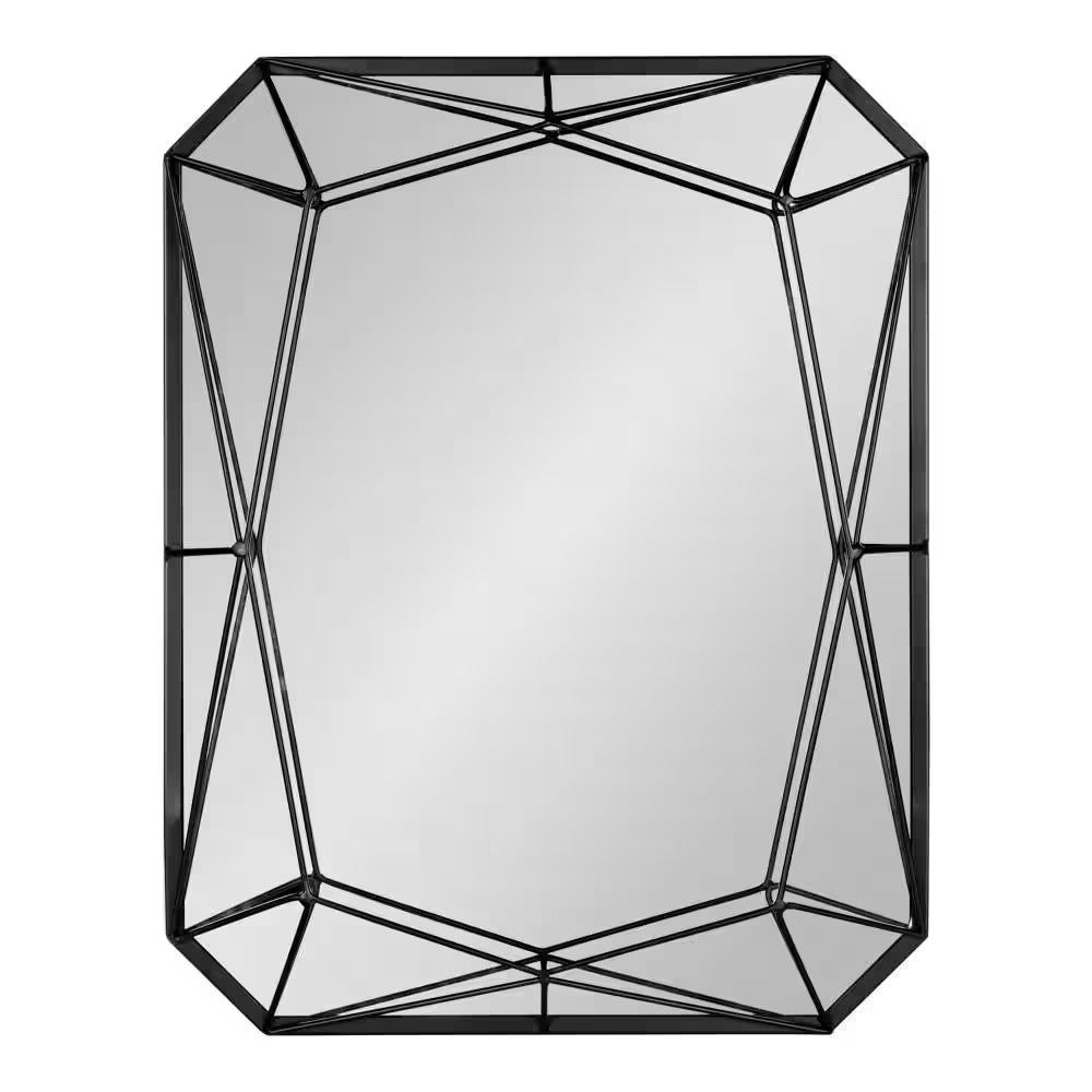 Medium Rectangle Black Contemporary Mirror (28 In. H X 22 In. W)