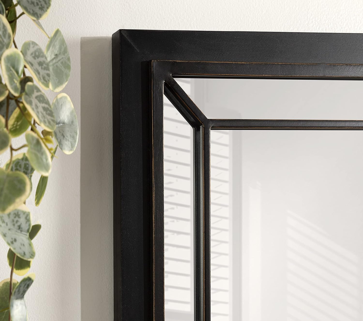 Audubon Farmhouse Wall Mirror, 24 X 36, Black, Decorative Modern Rectangle Mirror for Wall