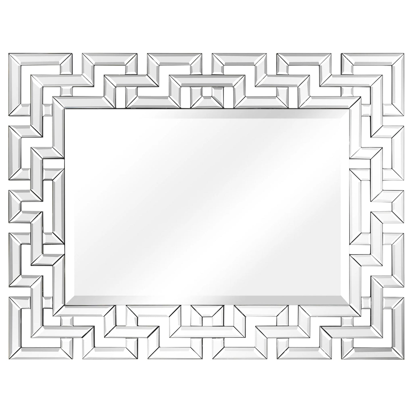 Direct Elegant Beveled Geometry Decorative Wall Mirror, 31" X 40", Ready to Hang