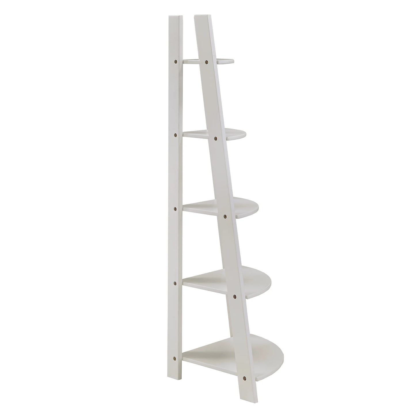 Solvig Corner Ladder 5 Shelf Bookcase, White