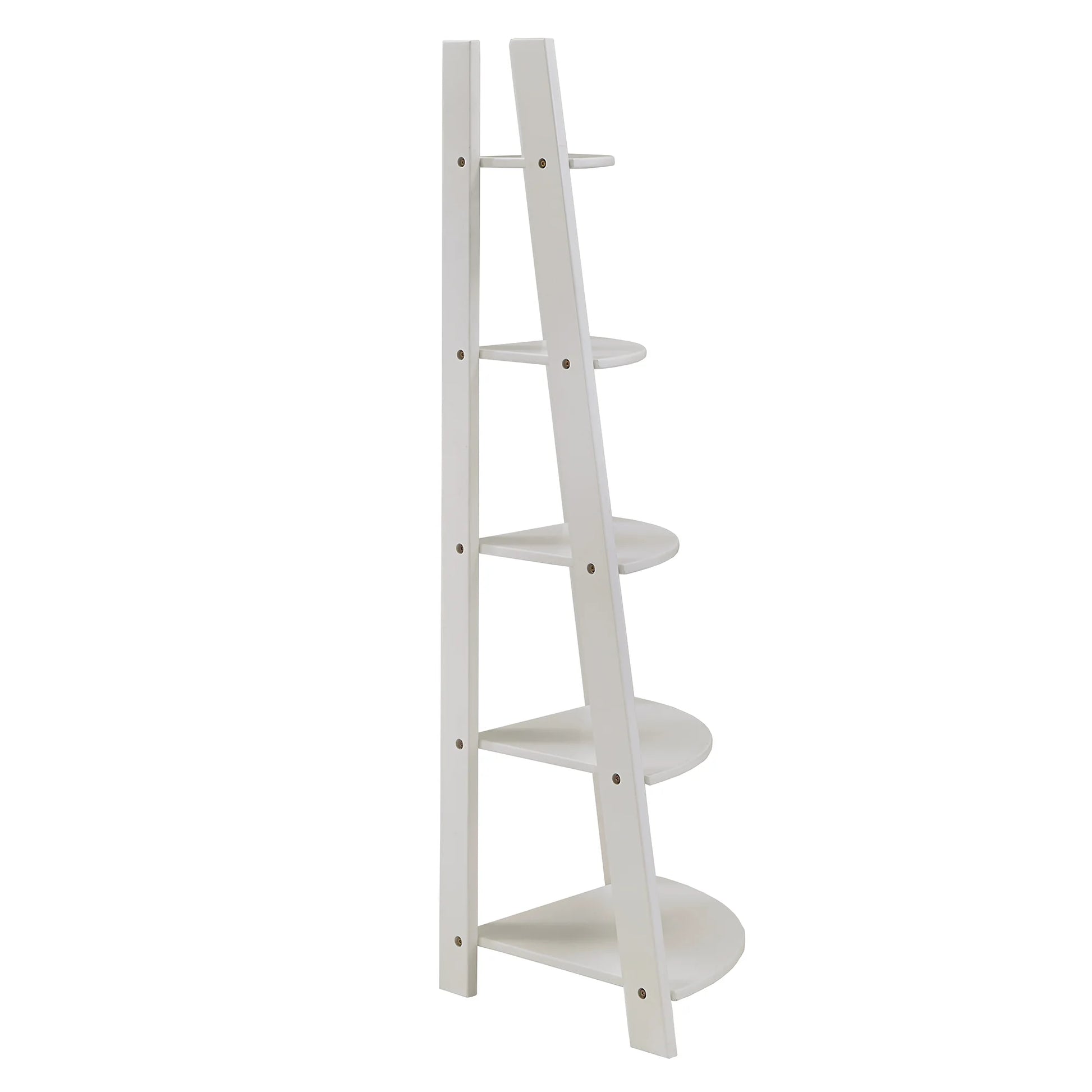 Solvig Corner Ladder 5 Shelf Bookcase, White