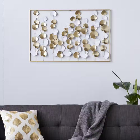 26 In. X 40 In. Gold Metal Modern Abstract Wall Decor