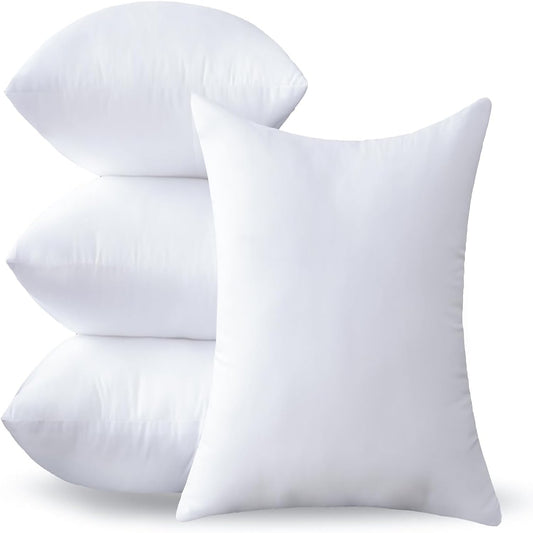 20 X 20 Pillow Inserts Set of 4 - Premium Soft and Fluffy 20 Inch Large Sofa Decorative White Square Throw Pillow Inserts Stuffing for Living Room Couch and Bedroom Interior Cushions