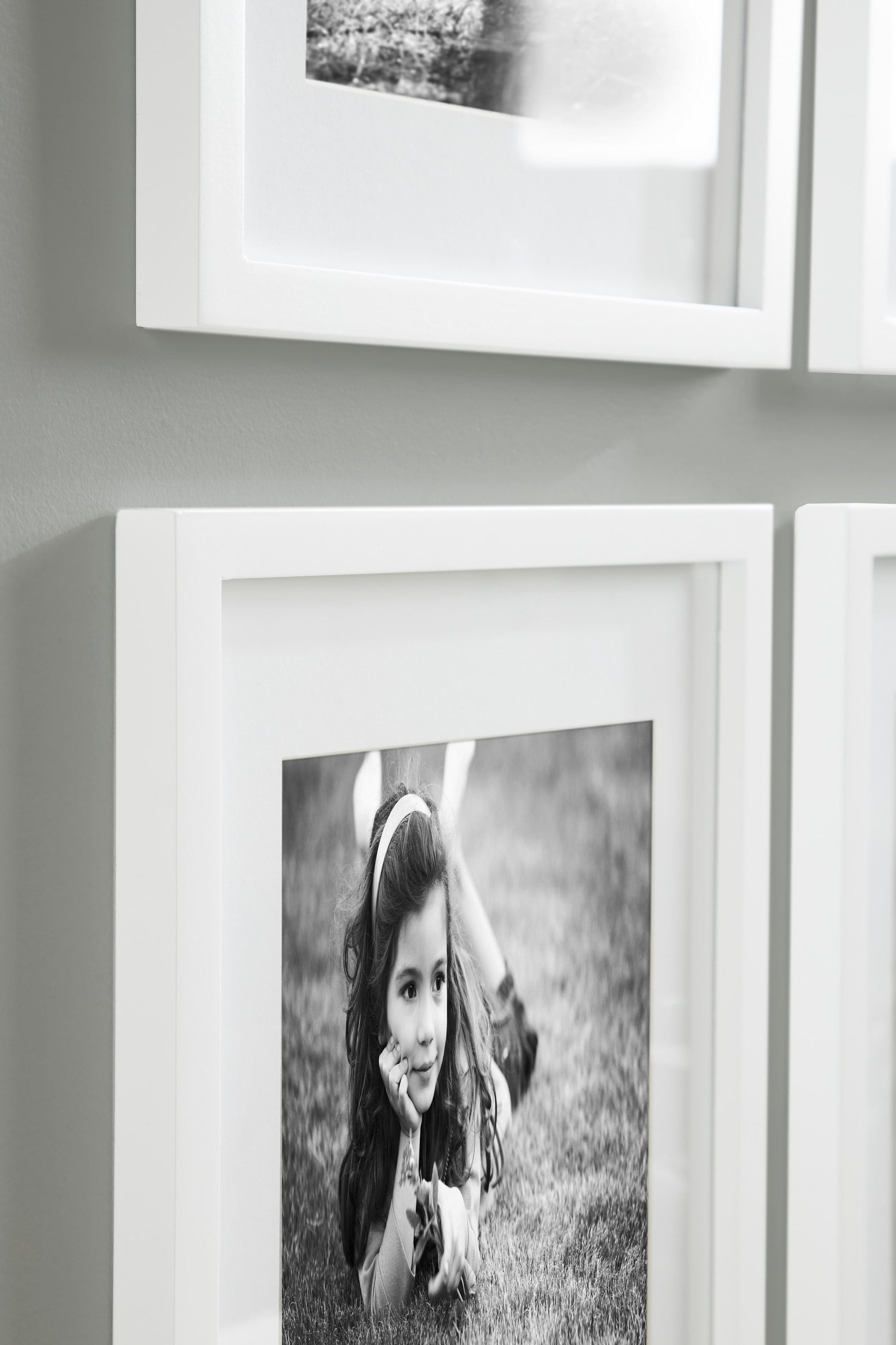 Gallery Wood Photo Frame Set for Customizable Wall Display, White 11X14 Matted to 8X10, Pack of 4