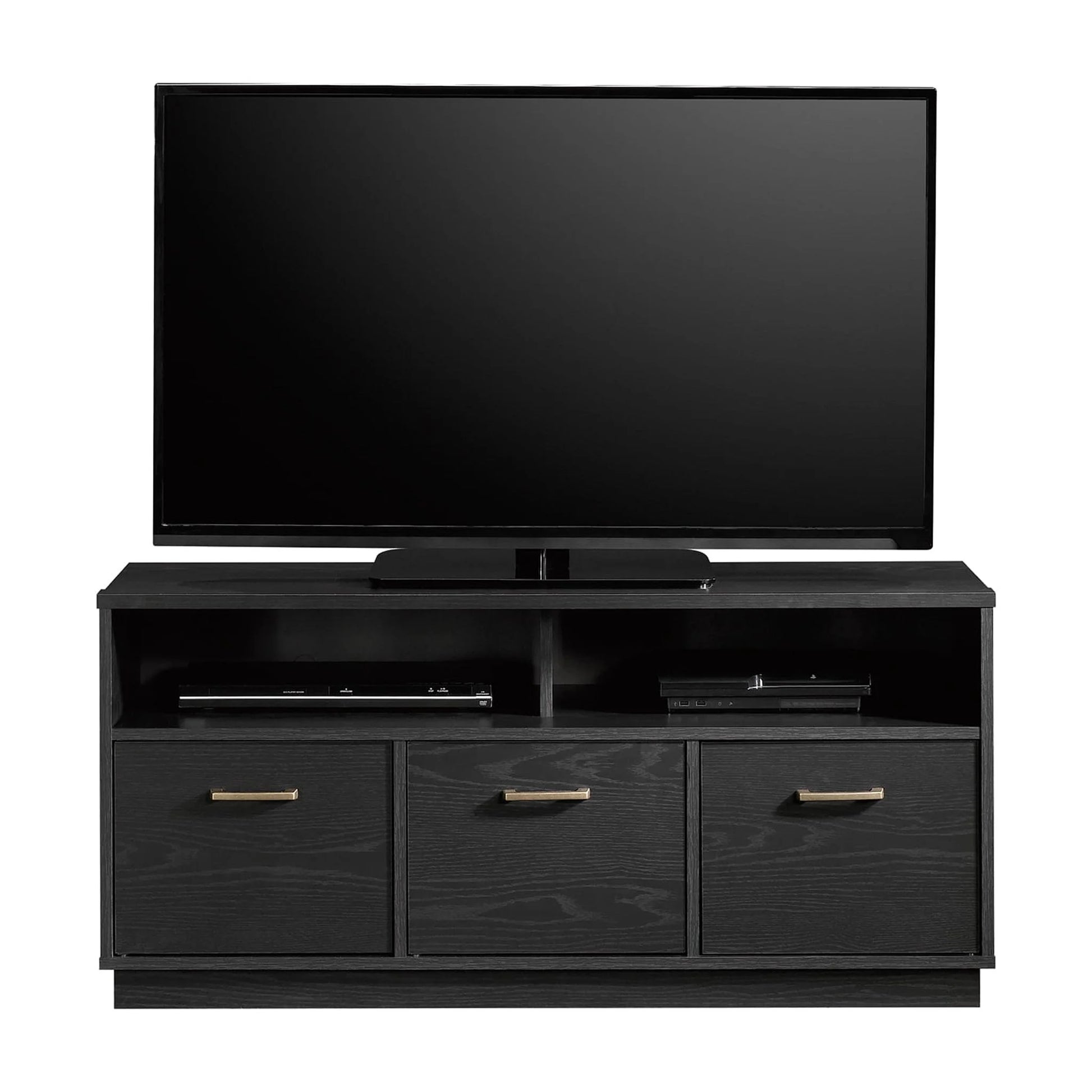 3-Door TV Stand Console for Tvs up to 50", Blackwood Finish