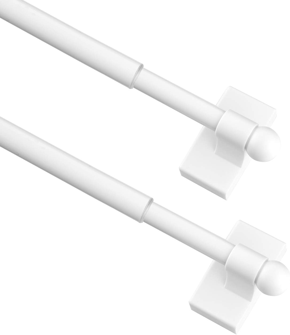 Multi-Use Adjustable Magnetic Curtain Rods for Doors, Windows, Tool Boxes, 9-16 Inch, Easy Installation，2-Pack，White