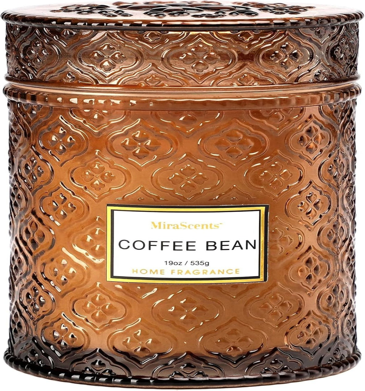 Coffee Bean Scented Candles, 19Oz Aromatherapy Candles Gifts for Women, Brown Luxury Large Decorative Candles in Glass, Natural Soy Wax for Home