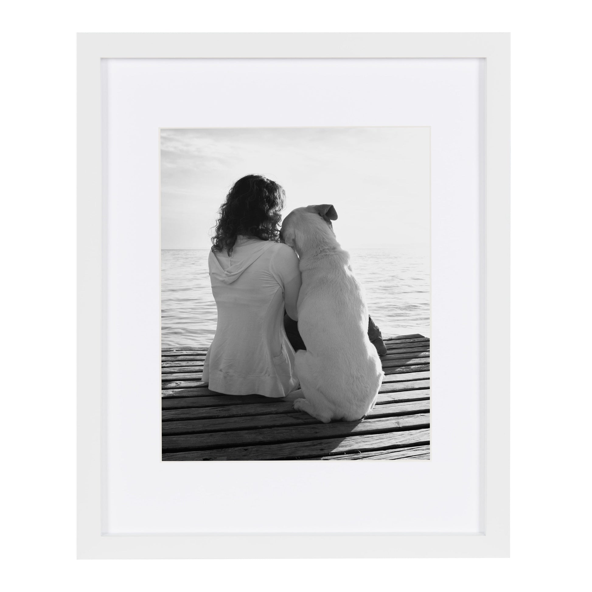Gallery Wood Photo Frame Set for Customizable Wall Display, White 11X14 Matted to 8X10, Pack of 4