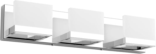Modern 3 Lights LED Vanity Light for Bathroom up and down Chrome Bathroom Wall Light Fixtures over Mirror(White Light 6000K)