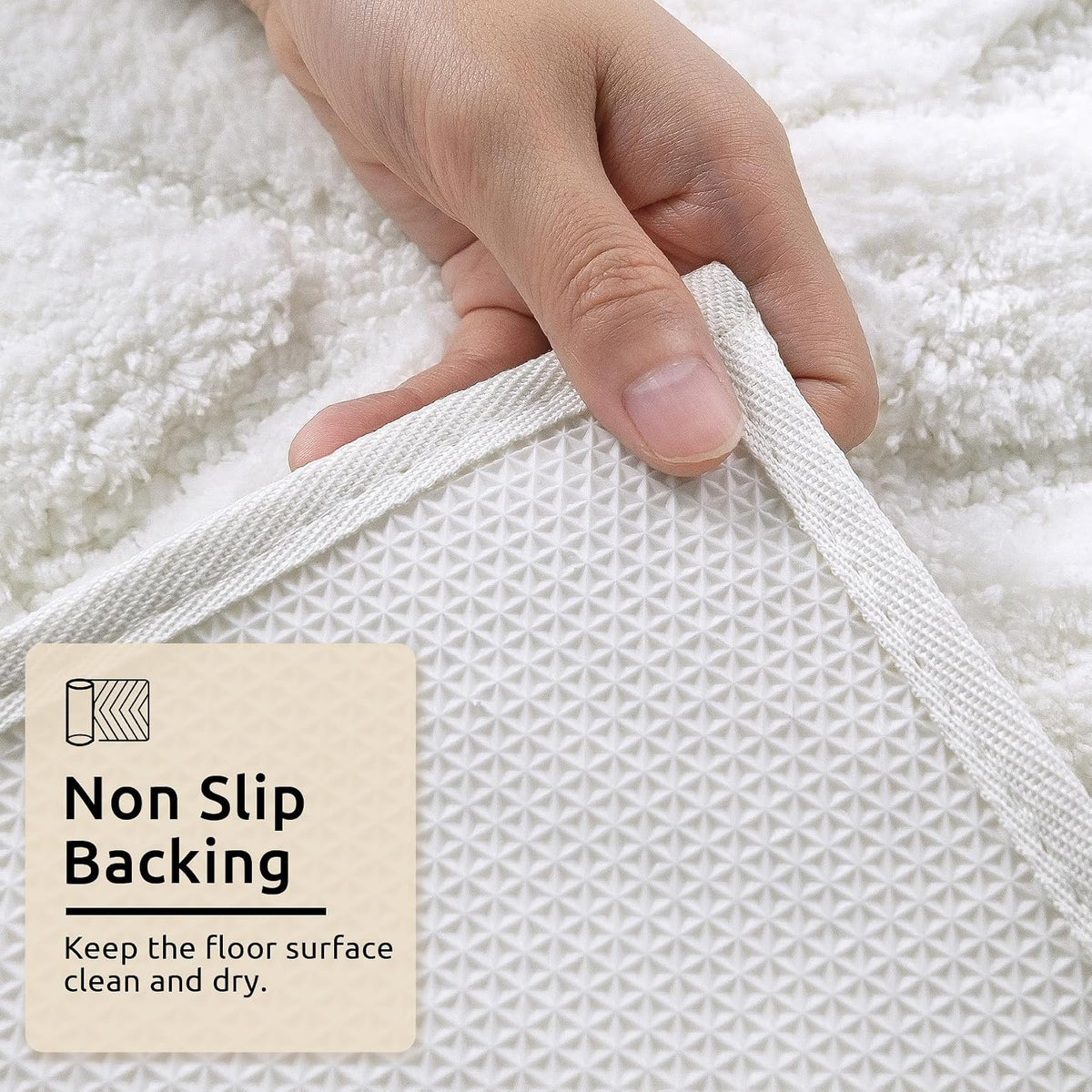 Bathroom Rugs Runner 24X72 Long Non Slip Bath Mats for Floor White