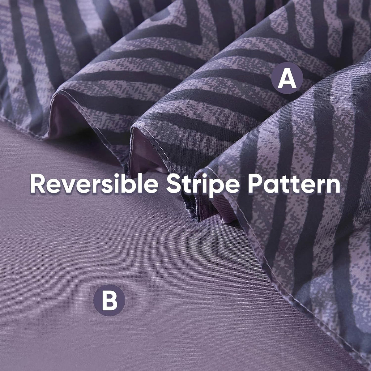 Purple Comforter Set Queen Size 7 Piece Bed in a Bag