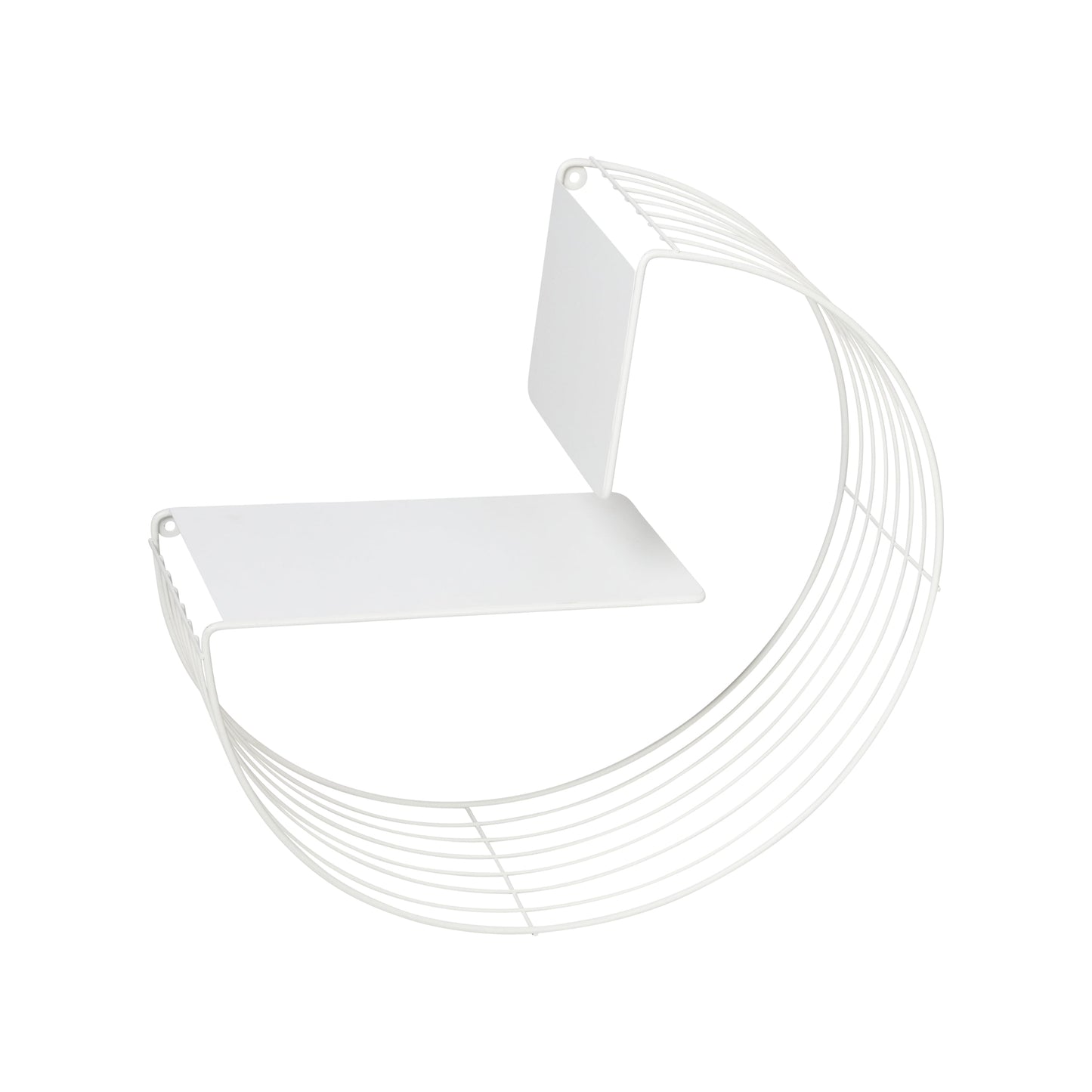 17.7" W X 17.7" H Steel Floating Circular Accent Shelf, White