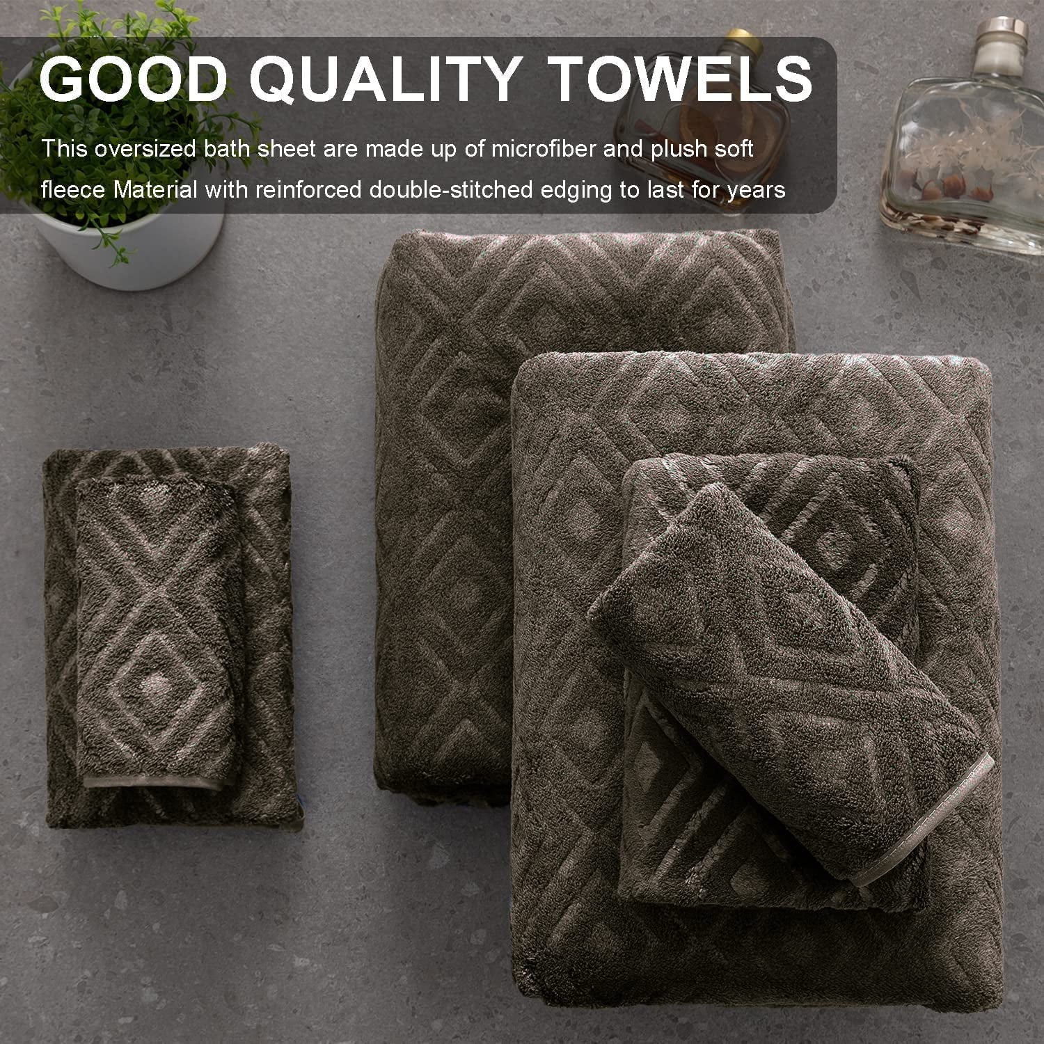 4 Pack Oversized Bath Towel Set Dark Coffee 600 GSM Ultra Soft Extra Large Bath Sheet Towels 35"X70" Bathroom Towels Hotel Luxurious Towels