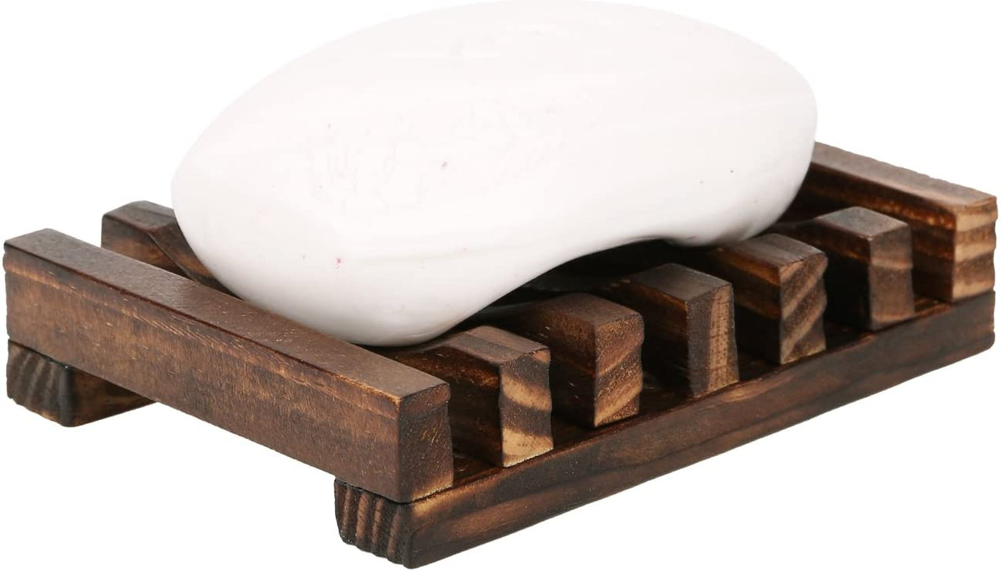 Wooden Soap Dish Hand Crafted Rectangular Sink Drainer for Soap, Sponges and More (1 Pack)