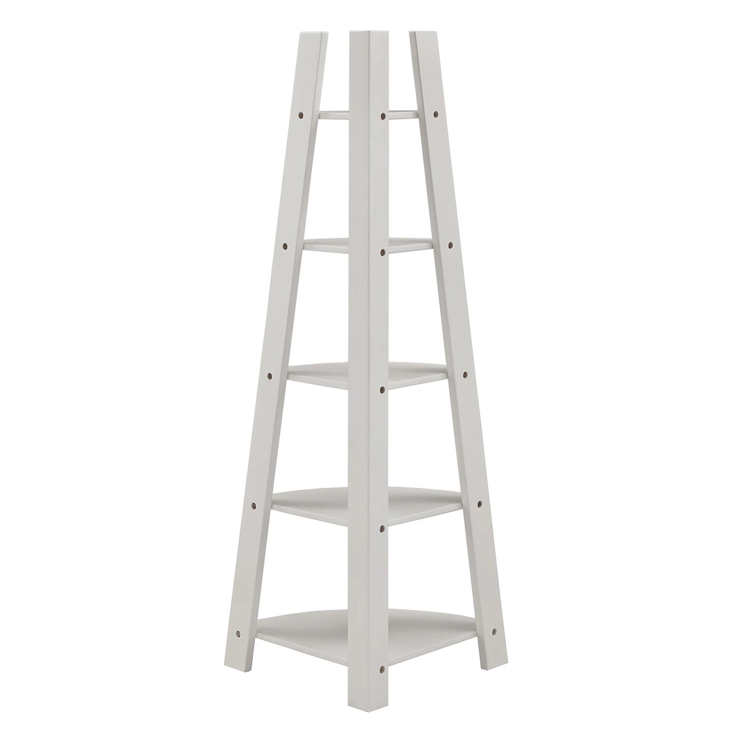 Solvig Corner Ladder 5 Shelf Bookcase, White