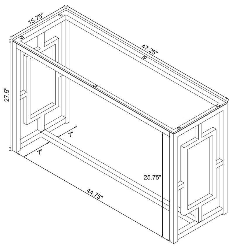 Beaufain 47.25'' Glass Top Console Table