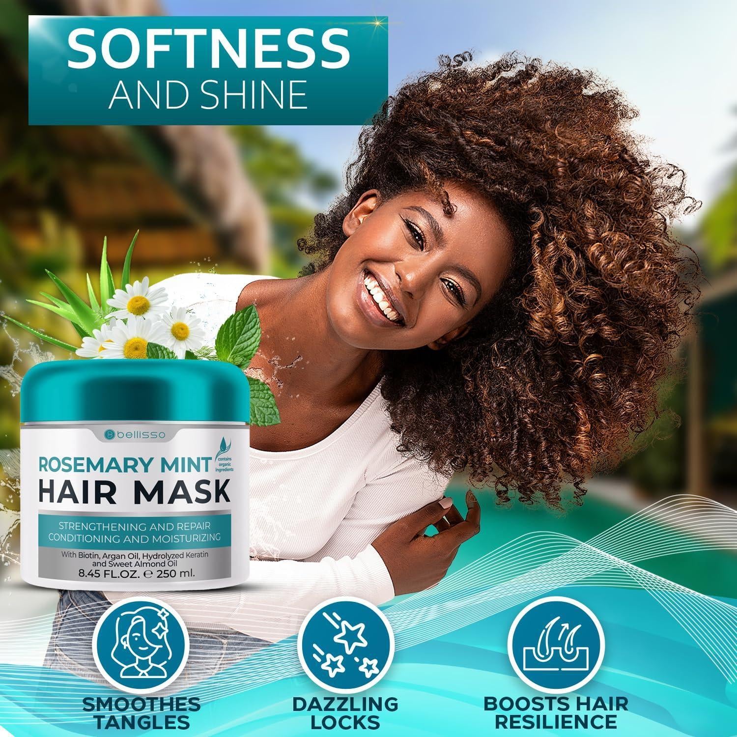 Rosemary Mint Oil Hair Mask Deep Conditioning Repair Products for Damaged Care Scalp Moisturizer and Hydrating Treatment for Women and Men Volume for Extremely Dry Thin and Frizzy Locks