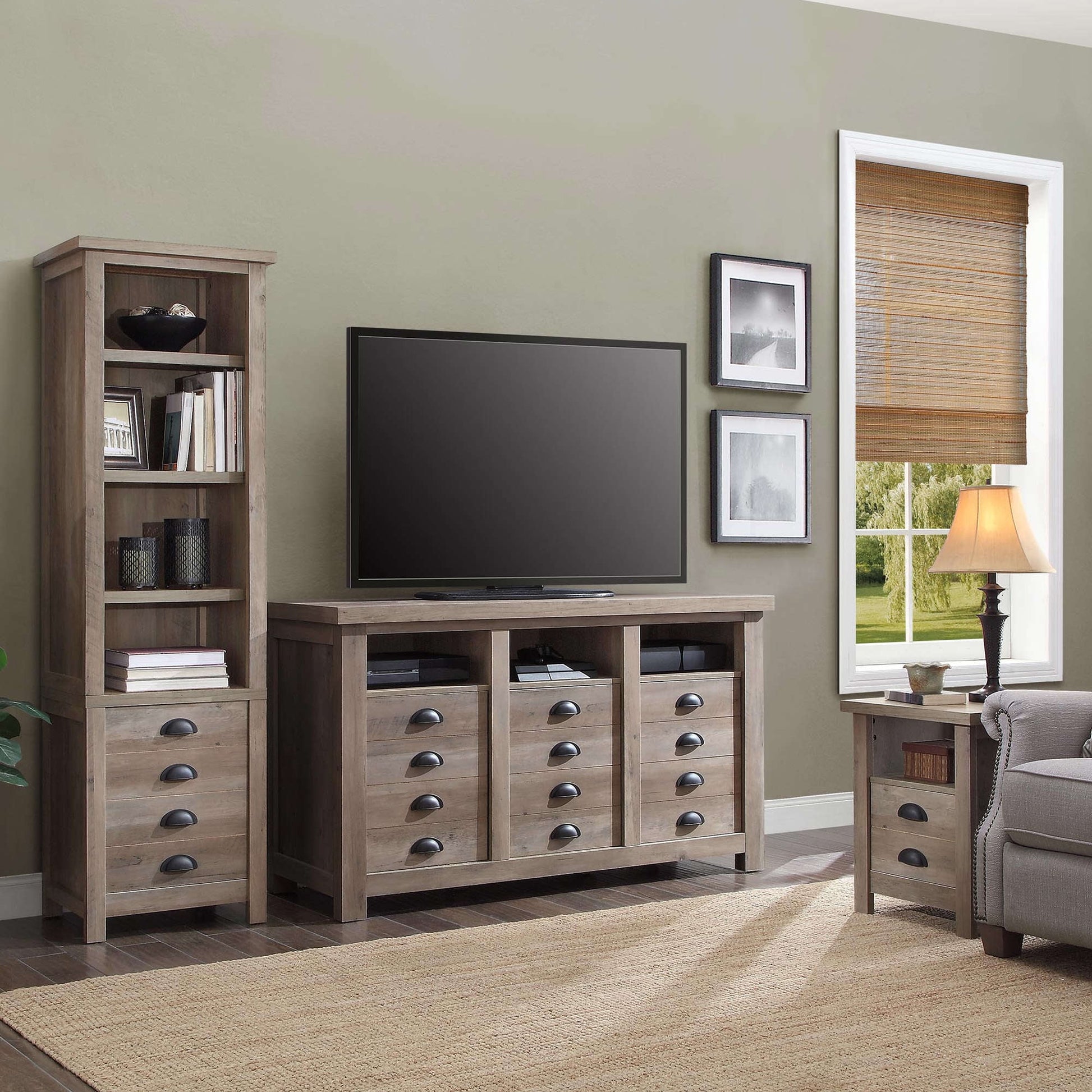 Granary Modern Farmhouse End Table, Rustic Gray