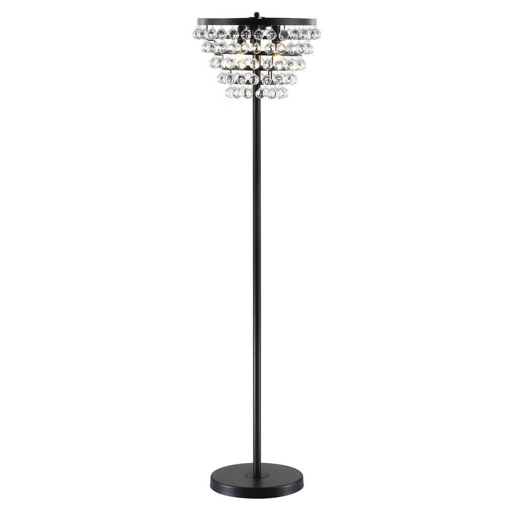 Jemma 60 In. Bronze/Clear Crystal/Metal LED Floor Lamp