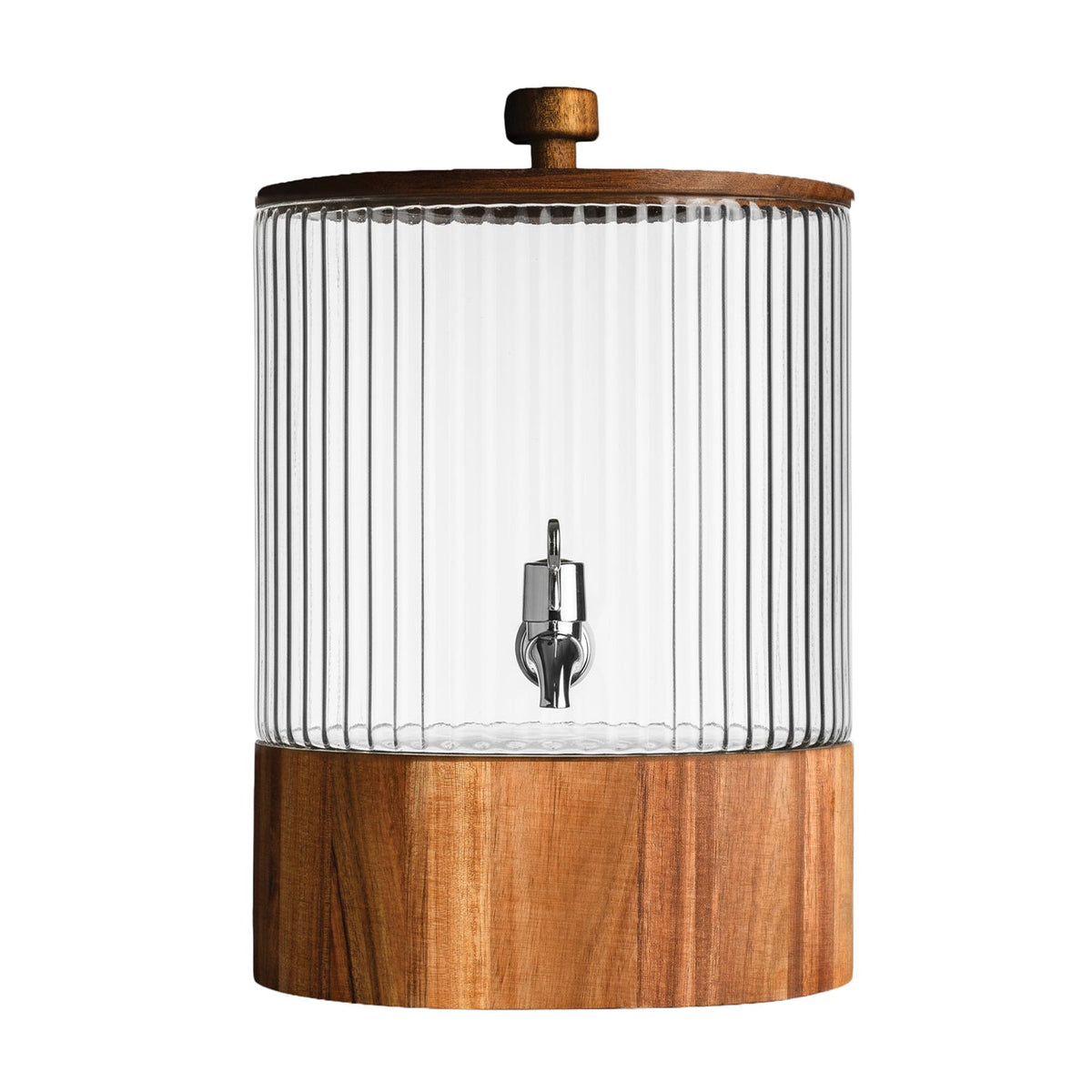Naples Beverage Dispenser With Wooden Lid & Base