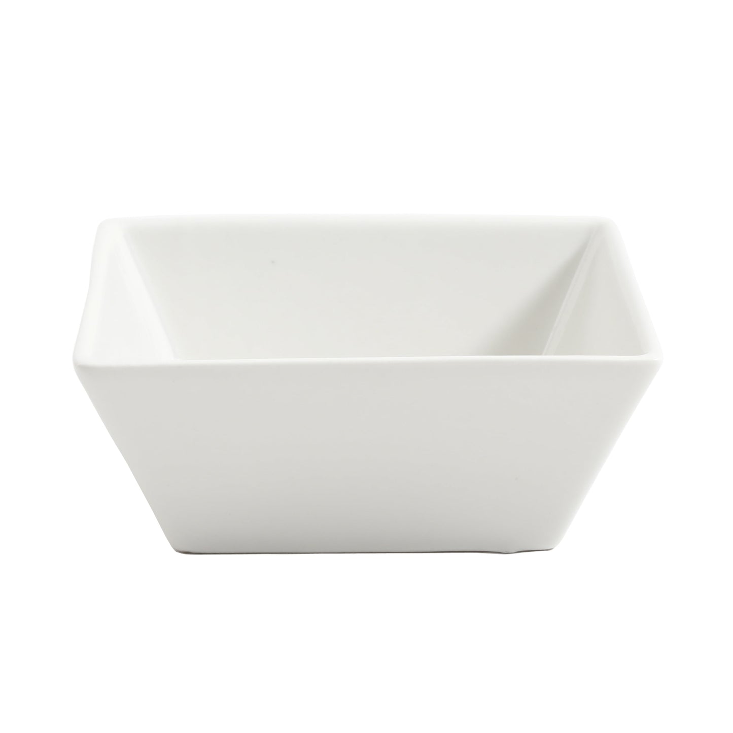 Hard Square 12 Piece Fine Ceramic Dinnerware Set in White