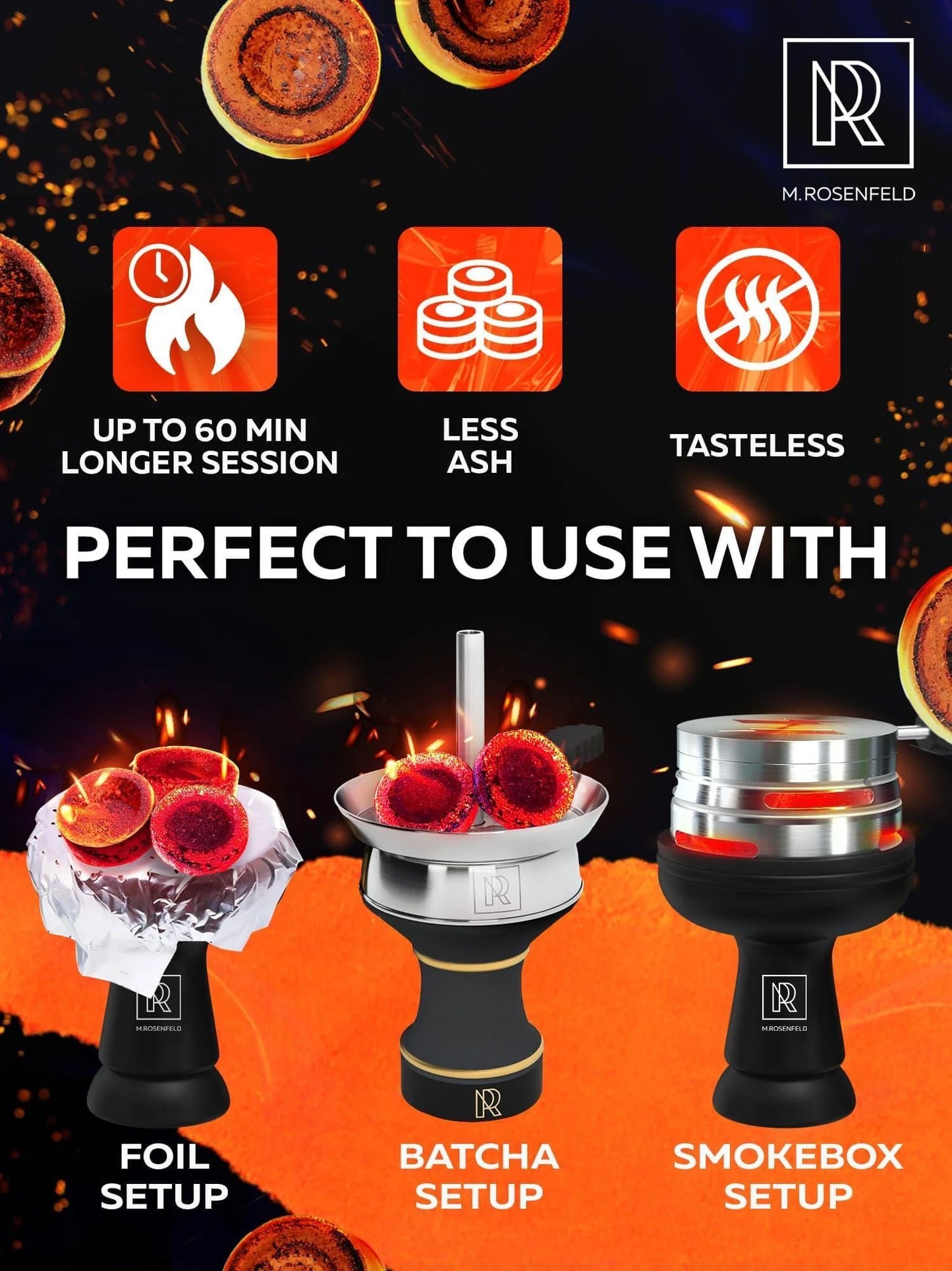 200 Pcs Charcoal Tablets for Incense – Quick Light Charcoal Tablets (20 Roll)