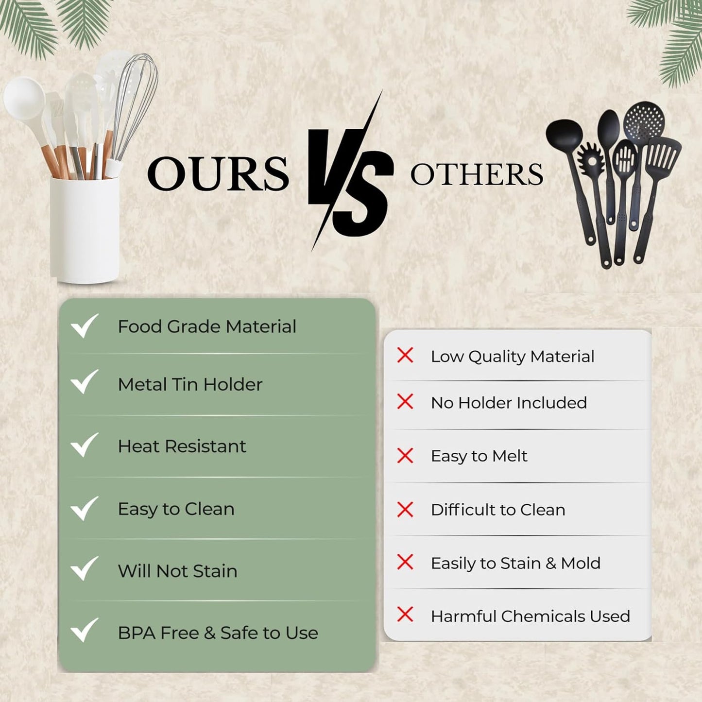 Silicone Cooking Utensils Set White – 11 Pcs Silicone Spatula Sets for Cooking | Heat-Resistant, Bpa-Free Kitchen Utensils Set for Cooking & Baking | Non Toxic Cooking Utensils Set with Utensil Holder