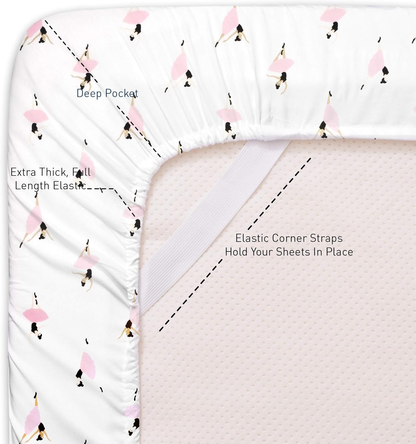 1500 Supreme Kids Bed Sheet Collection - Fun Colorful and Comfortable Boys and Girls Toddler Sheet Sets - Deep Pocket Wrinkle Free Soft and Cozy Bedding - Full, Ballerinas