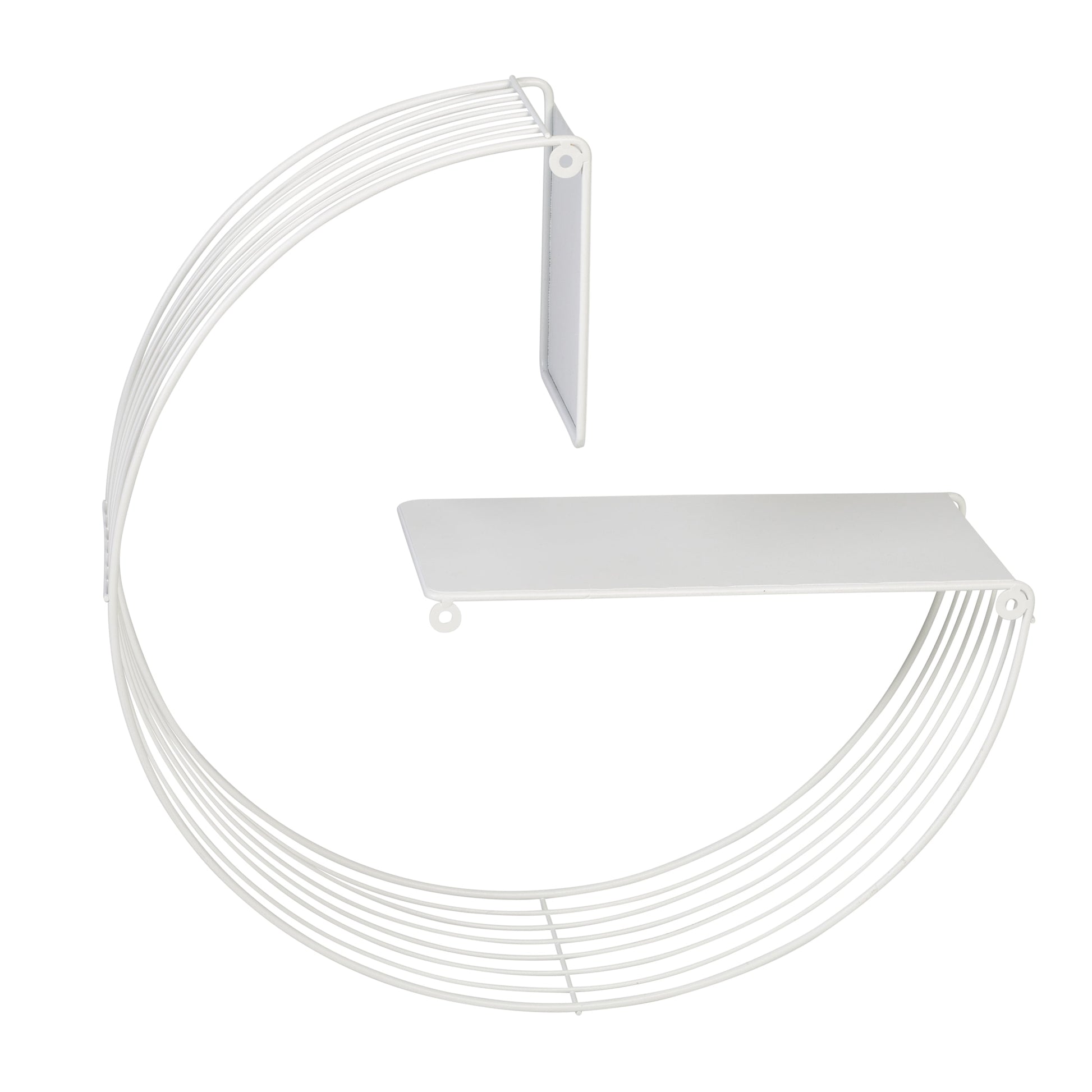 17.7" W X 17.7" H Steel Floating Circular Accent Shelf, White