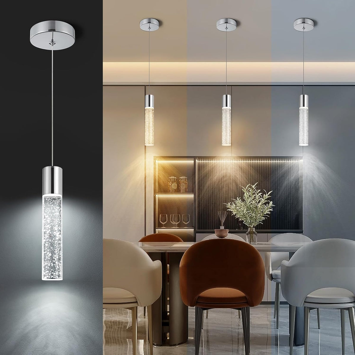 Chrome Crystal Pendant Light Fixtures