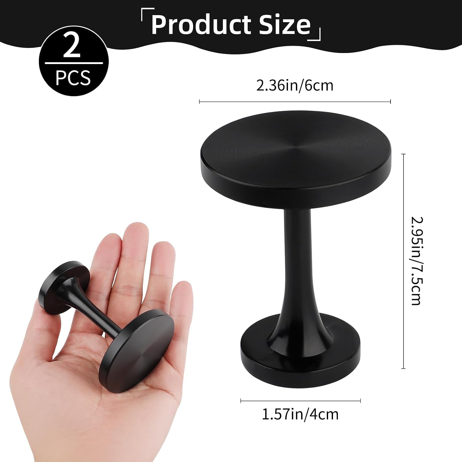 ​2 Pack Black Curtain Tiebacks,Wall Mounted Zinc Alloy Holdbacks with Screws, Decorative Metal Hooks,Curtain Holders for Drapes and Window Treatments in Home or Office