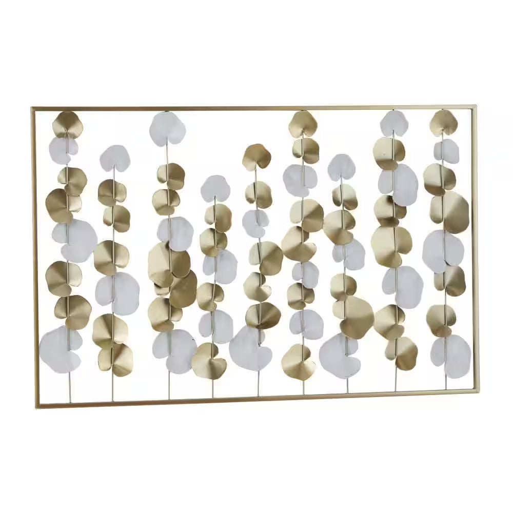 26 In. X 40 In. Gold Metal Modern Abstract Wall Decor