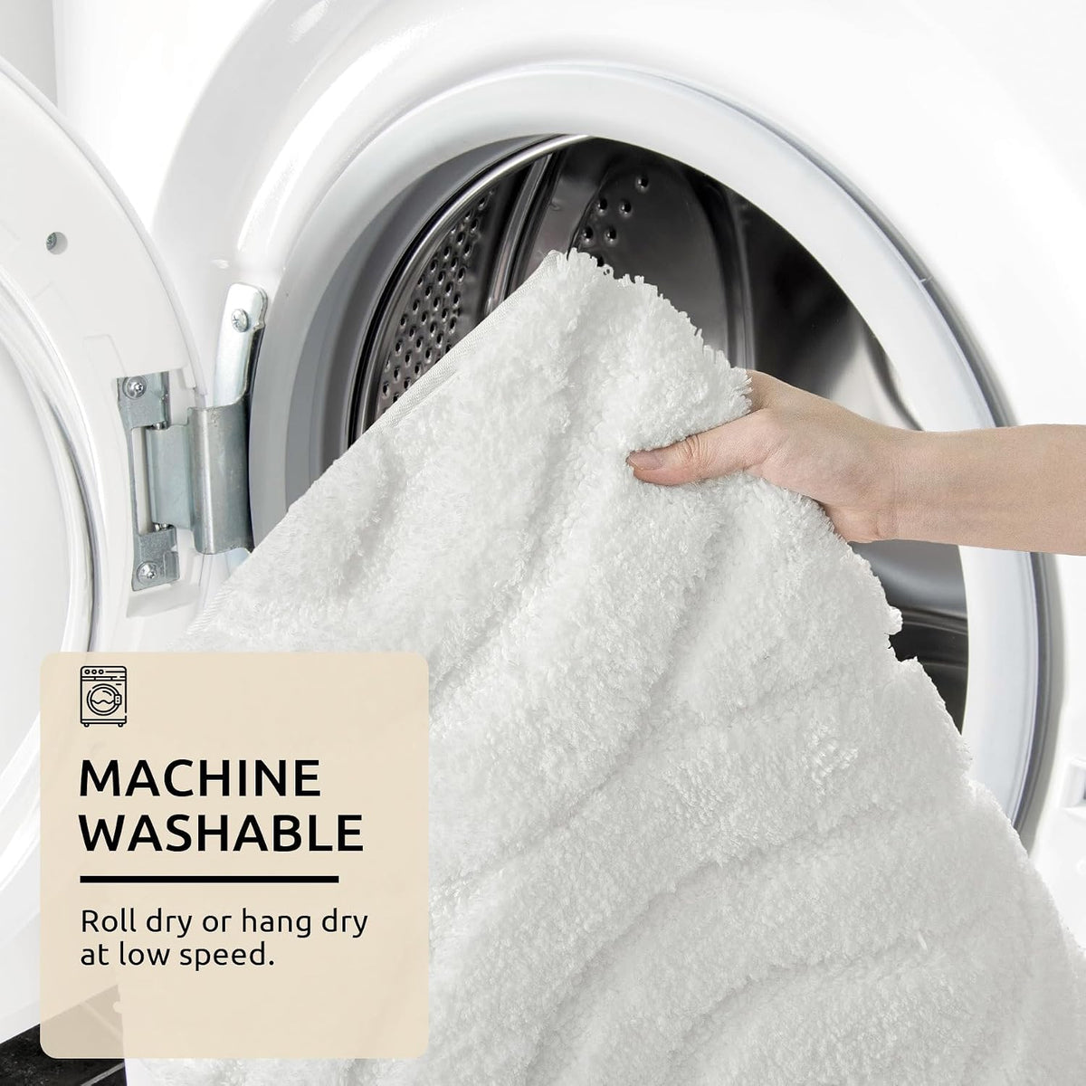 Bathroom Rugs Runner 24X72 Long Non Slip Bath Mats for Floor White